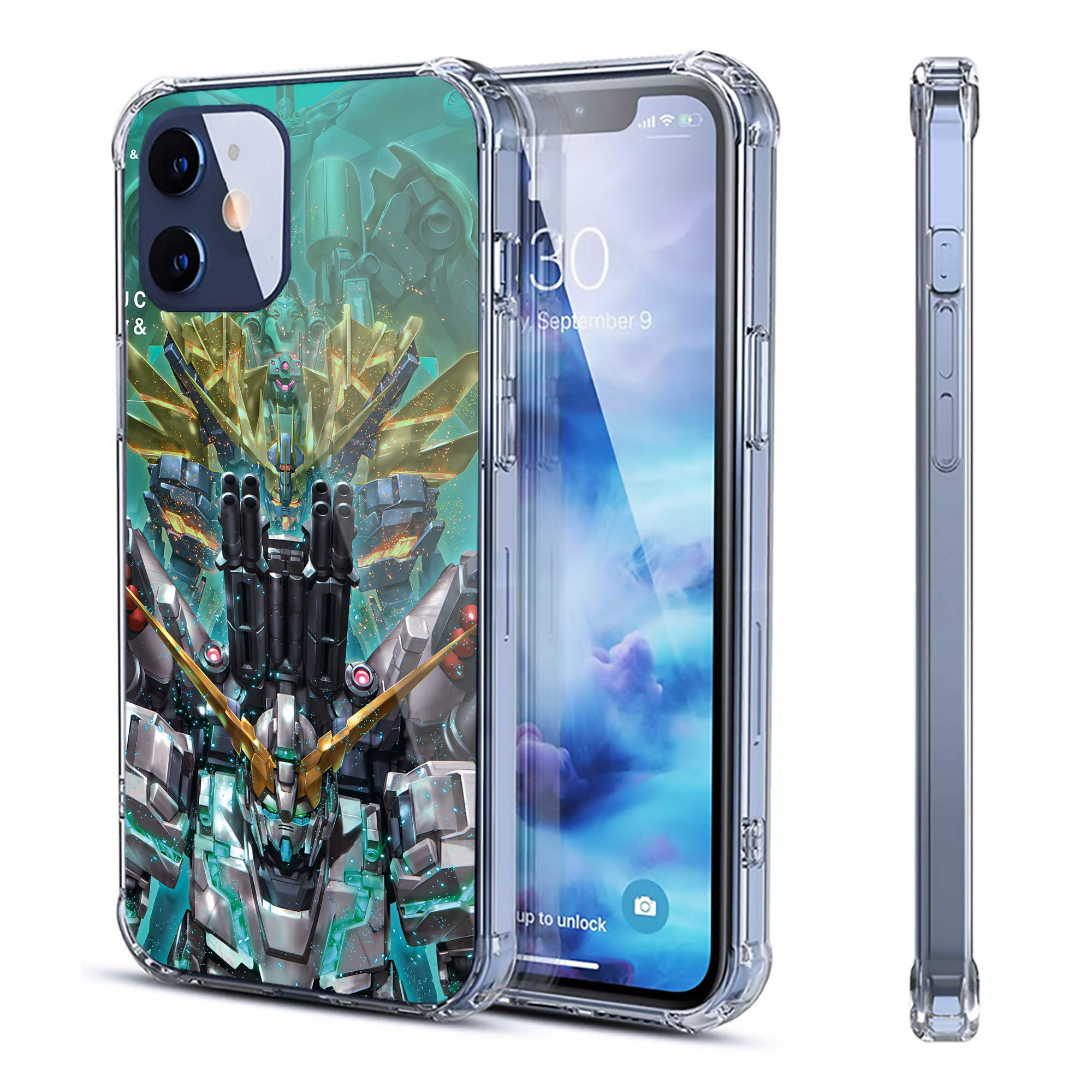 （画像用） 機動戦士ガンダム Mobile Suit Gundam 【iPhone 12シリーズ対応】透明スマホケース（クリアソフトケース）